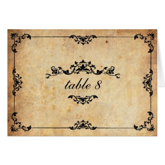 Floral Wedding Table Number (Voorkant Horizontaal)