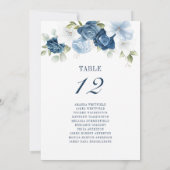Floral Wedding Table Number 12 Zitplaatje Kaart (Achterkant)