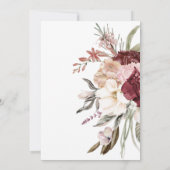 Floral Wedding Terracotta Boho Waterverf Kaart (Achterkant)