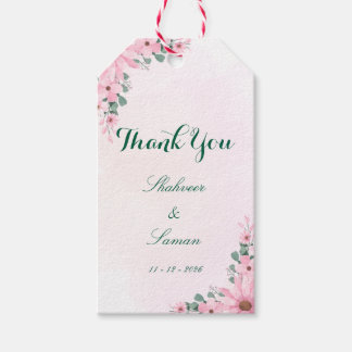 Floral Wedding Thank you tags favor tags editable  Cadeaulabel