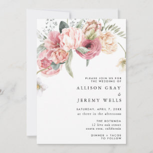 Floral Wedding Uitnodiging Annabeth