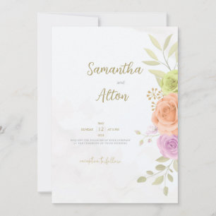 Floral Wedding Uitnodiging Gepersonaliseerde Kaart