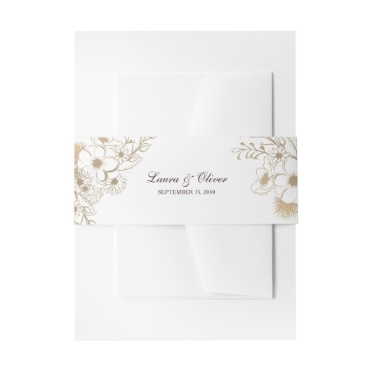 Floral Wedding Uitnodigingen Wikkel (Voorkant Voorbeeld)