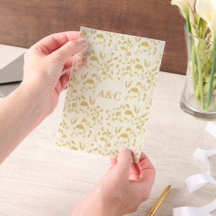 Floral Wedding Vellum Overlay Cream Uitnodigingen