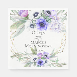 Floral Wedding Violet Anemone Floral Bouquets Servet