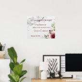 Floral Wedding Welcome Sign Poster (Thuiskantoor)