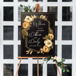 Floral Wedding Welcome Sign Sjabloon Poster