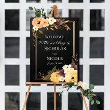 Floral Wedding Welcome Sign Sjabloon