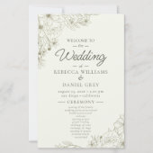 Floral Wedding Welcome Sign with Ceremony Program (Voorkant)