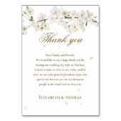 Floral Wedding White Blossom Dank je Kaart (Voorkant)
