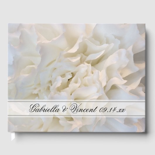 Floral Wedding White White Carnan Gastenboek (Voorkant)