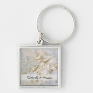 Floral Wedding White White Carnan Sleutelhanger