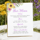 Floral Wedding Wildflower Sunflower Daisy Bar Menu