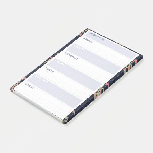 Floral Weekend Planner Style Post-it® Notes (Schuin)