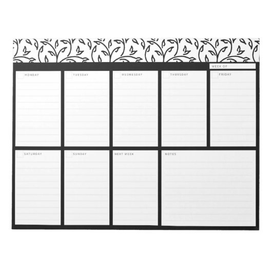 Floral Weekly Desk Pad Notitieblok (Voorkant)