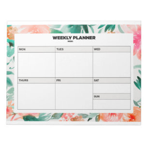 Floral Weekly Planner Notitieblok