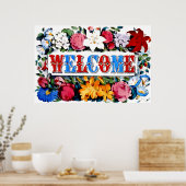  Floral Welcome Home Poster Print (Keuken)