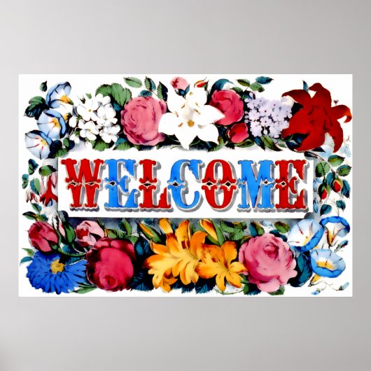  Floral Welcome Home Poster Print (Voorkant)