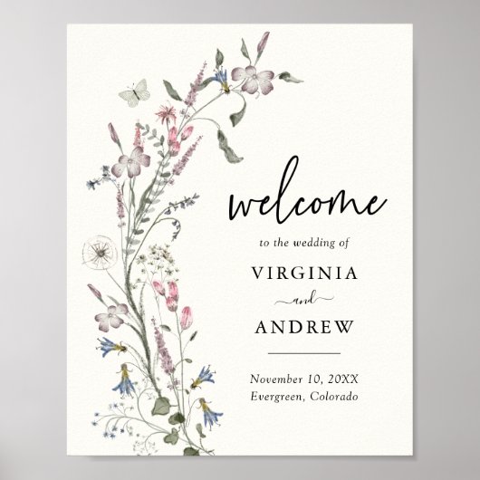 Floral Welcome Wedding Poster (Voorkant)