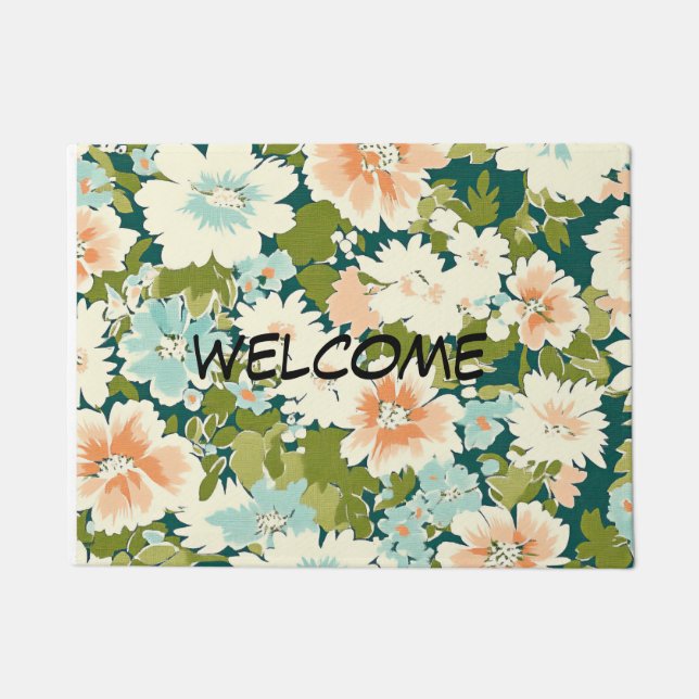 Floral Welkom Doormat Deurmat (Voorkant)