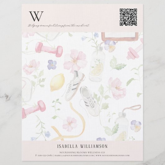 Floral Wellness QR Code & Branding Briefhoofd (Voorkant)