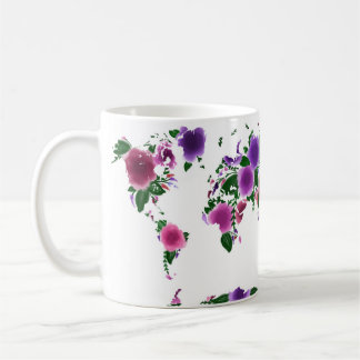 Floral-Wereldkaart Koffiemok