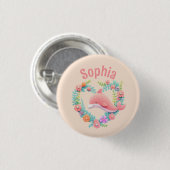 Floral Whale Heart Liefde Naam Ronde Button 3,2 Cm (Voorkant /achterkant)