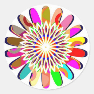 FLORAL Wheel Chakra Kleurrijke Decoraties Ronde Sticker