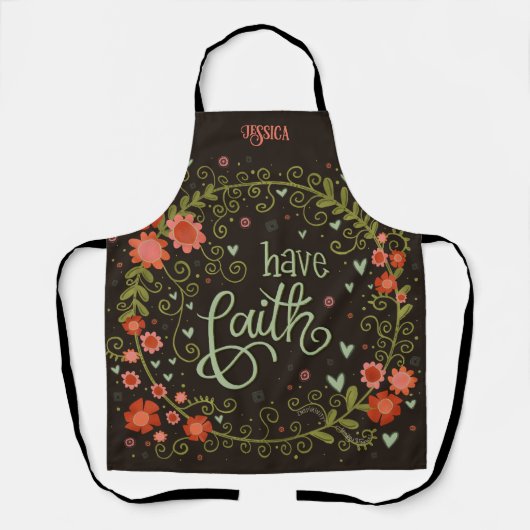 Floral Whimsical Custom Faith Inspirivity Schort (Voorkant)