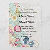 Floral Whimsy bruiloft Kaart (Voorkant / Achterkant)