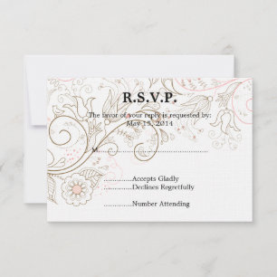Floral Whimsy bruiloft RSVP Kaartje
