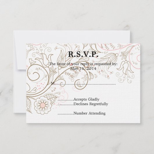 Floral Whimsy Wedding RSVP (Devant)