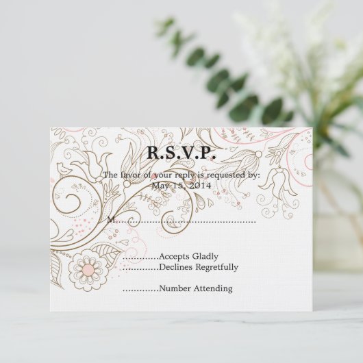 Floral Whimsy Wedding RSVP (Debout devant)