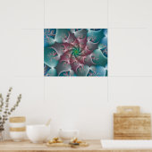 Floral Whirlpool Fractal Poster (Keuken)