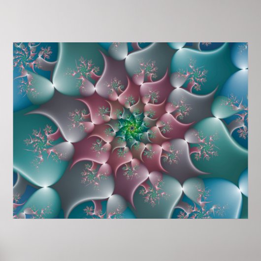 Floral Whirlpool Fractal Poster (Voorkant)