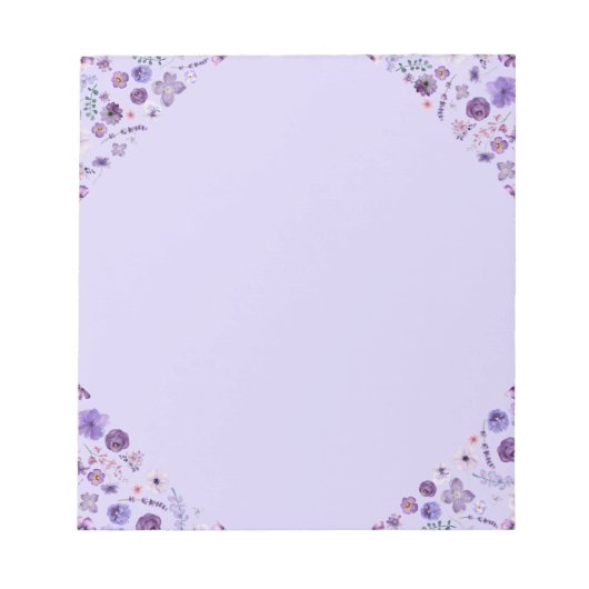 Floral Whisper Notitieblok - Zachte Lavendel Seren (Voorkant)