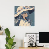 Floral Whispers: Een zacht portret Poster (Thuiskantoor)