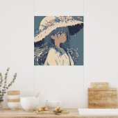 Floral Whispers: Een zacht portret Poster (Keuken)