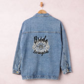 Floral White Baby's-Breath bruid bruiloft cadeau Denim Jacket (Hangar)