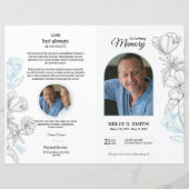 Floral White Begrafenisprogramma Sjabloon (Voorkant)