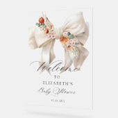 Floral White Bow Baby in Bloom Baby shower Bienven (Angle)