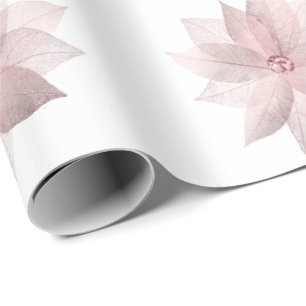 Floral White Bridal Graduatio Birthday 16th White Cadeaupapier