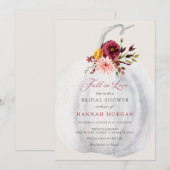 Floral White Citrouille Invitation à la douche nup (Devant / Derrière)