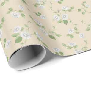  Floral White Daisies , Frans land Cream Cadeaupapier