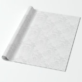 Floral White Damask Wedding Design Cadeaupapier (Uitgerold)