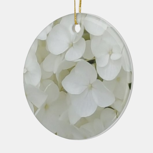 Floral White Elegant Blossom Keramisch Ornament (Links)