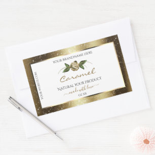 Floral White en Gold Brown Glitter Product Labels