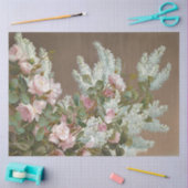 Floral White en roze rozenpapier Tissuepapier (Craft)
