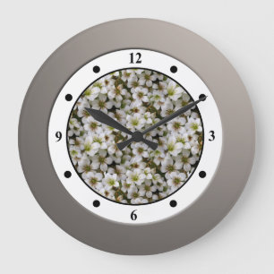 Floral White Garden Flowers Roman Digits Grote Klok