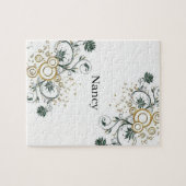 Floral White Jigzaag Puzzle Daisy Legpuzzel (Horizontaal)